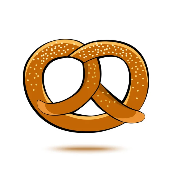 Pretzel Color Con Sombra Ilustración Vectorial — Vector de stock