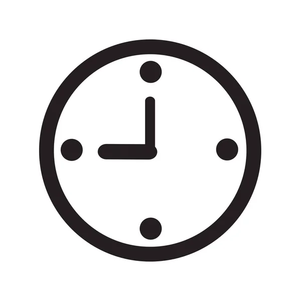 Icono Reloj Blanco Negro Ilustración Vectorial — Archivo Imágenes Vectoriales