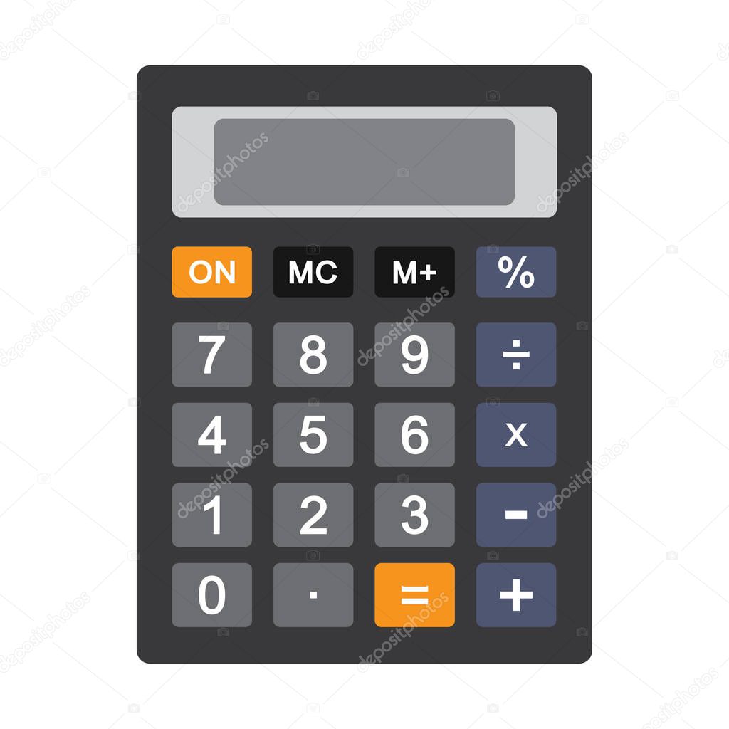 Colored calculator icon isolated on white background. Vector illustration