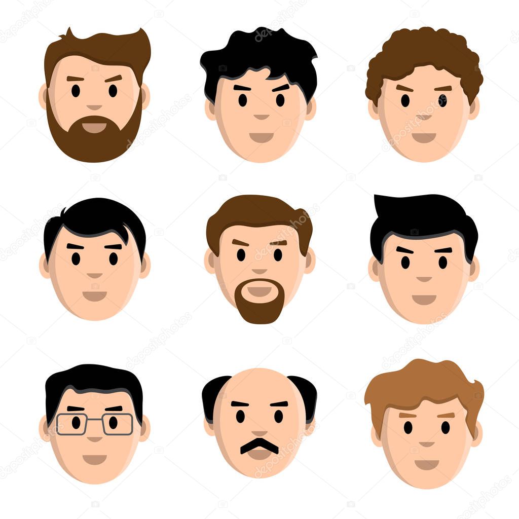 Flat set of men, vector illustration