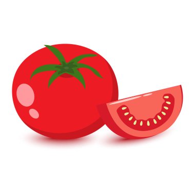 Renkli domates, düz tasarım, vektör çizim karikatür