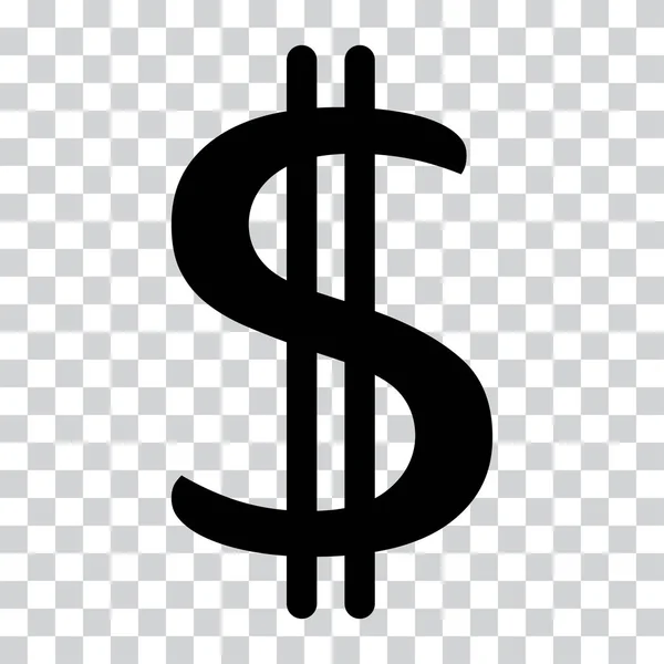 Знак Доллара Валютный Символ Usd Денежный Знак Черная Иконка Прозрачном — стоковый вектор