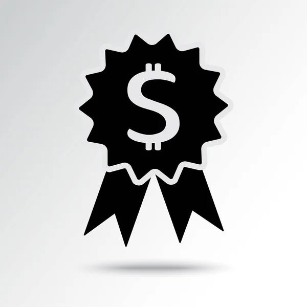Τραπεζικές Εικονίδιο Σημάδι Δολαρίων Μαύρο Και Άσπρο Βραβείο Σκιά Εικονογράφηση — Διανυσματικό Αρχείο