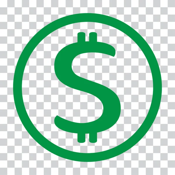 Знак Доллара Валютный Символ Usd Денежный Знак Зеленый Значок Прозрачном — стоковый вектор