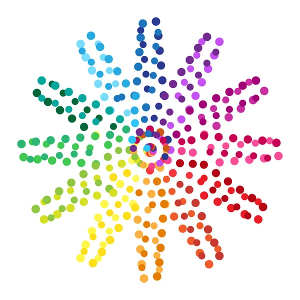 Σχήμα Των Κουκκίδων Μια Ρόδα Χρώματος Στοιχείο Διακοσμητικό Σχεδιασμό Εικονογράφηση — Διανυσματικό Αρχείο