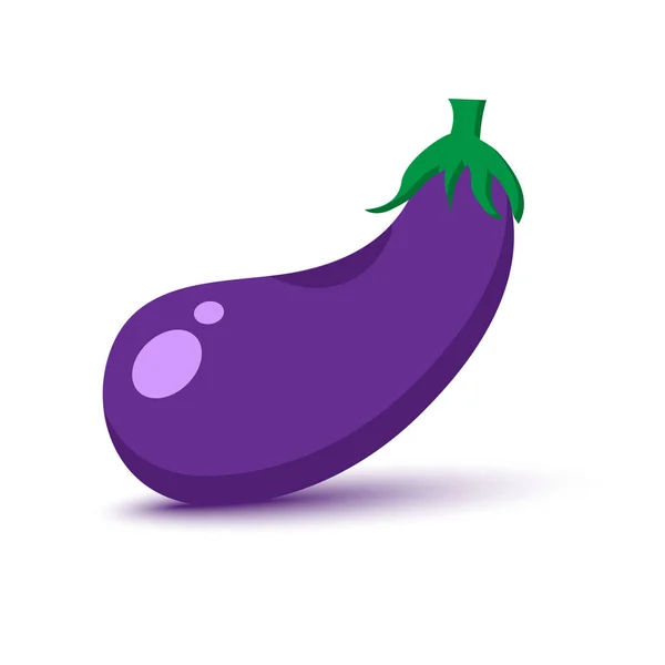 Aubergine Colorée Avec Ombre Illustration Vectorielle — Image vectorielle