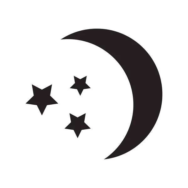 Luna Estrellas Icono Del Sueño Negro Siluetas Ilustración Vectorial — Vector de stock
