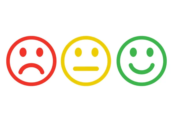 Rode Gele Groene Smileys Emoticons Pictogram Negatieve Neutrale Positieve Verschillende — Stockvector