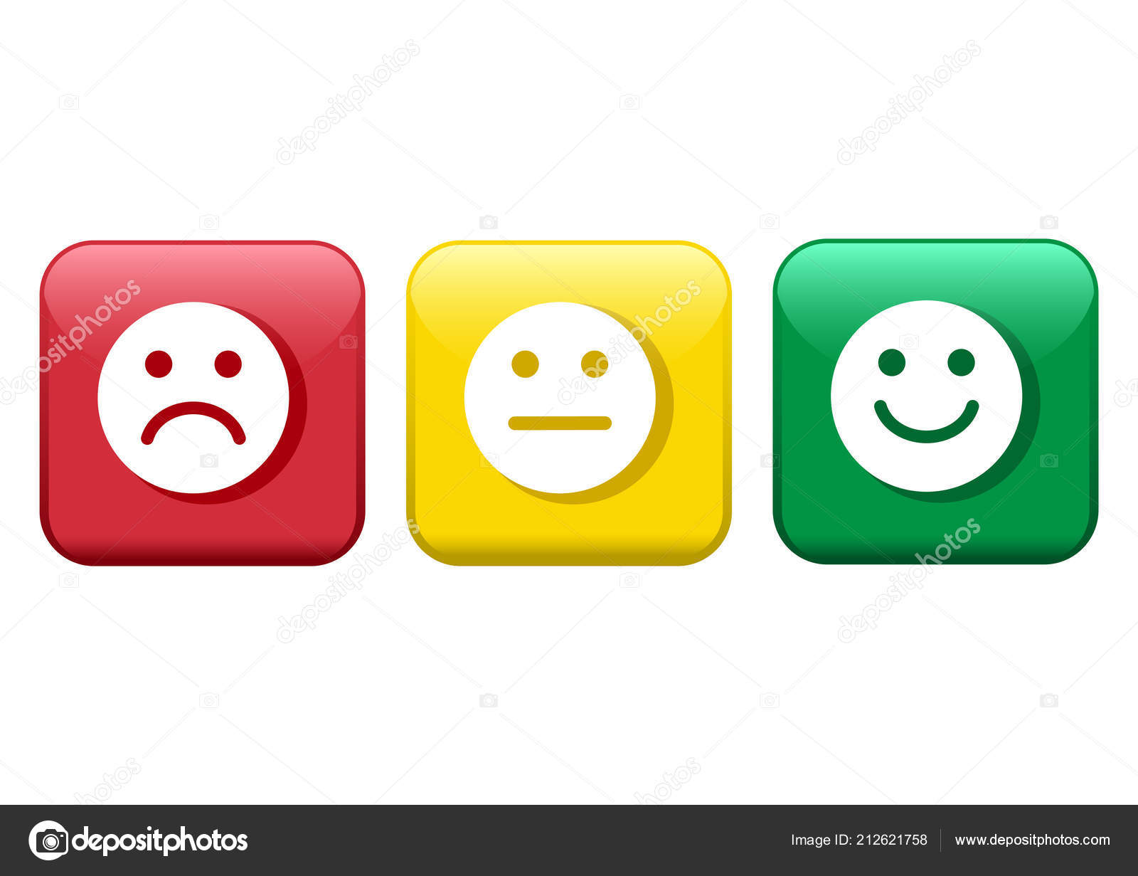 Knapper Rødt Gult Grønt Smileys Emotikonisk Ikon Negativt Nøytralt Positivt  stockvektor © Sylfida #212621758, image size:1600x1231