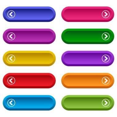 Boş web düğmeleri, uzun düğmeleri renkli kümesi. Vektör çizim