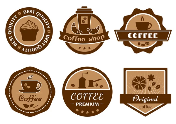 Kahve etiket kümesi, Cafe logo, vektör çizim