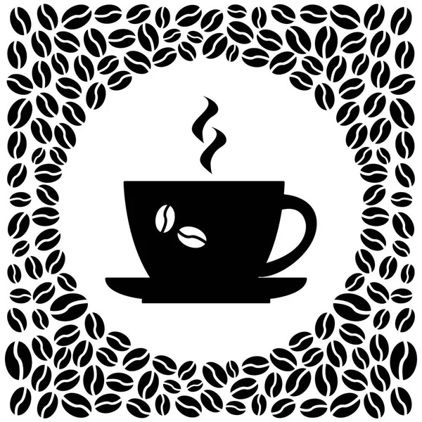 Fekete Csésze Kávét Kávé Háttér Vektor Illusztráció — Stock Vector