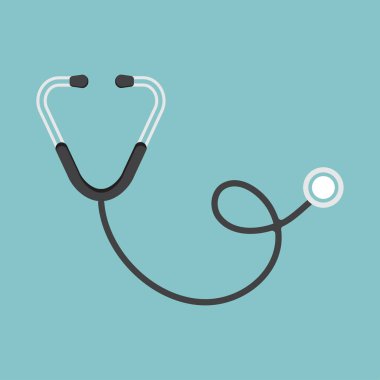 Stetoskop simgesi. Vektör çizim