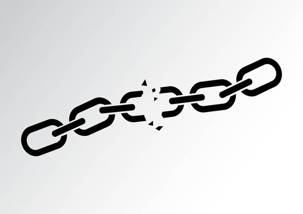 Broken chain. Vector illustration