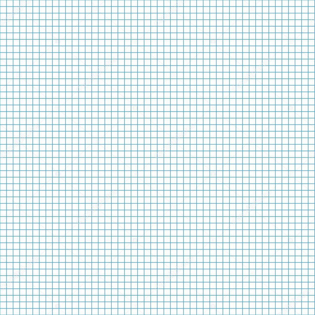 Checkered geometric background with blue lines. Sheet of school notebook. Vector illustration