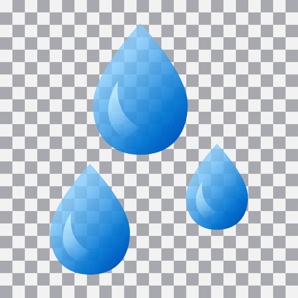 Water droplets on transparent background. Vector illustration