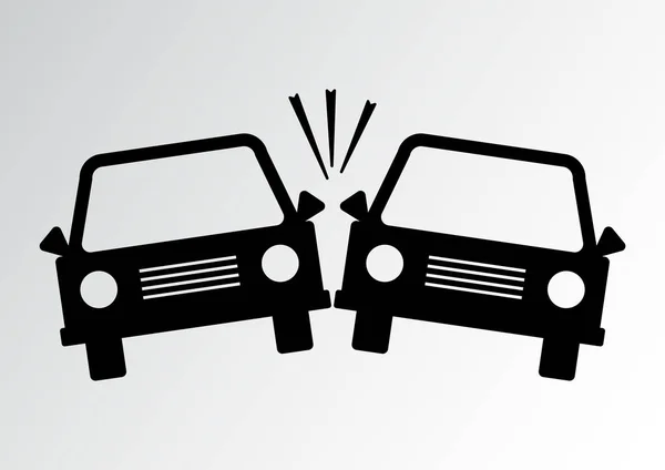 Icona Dell Incidente Stradale Silhouette Nere Illustrazione Vettoriale — Vettoriale Stock