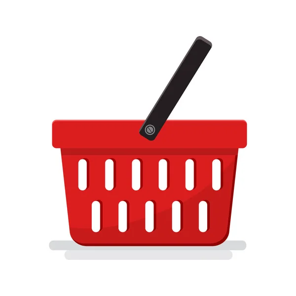 红色塑料空篮子与超级市场 矢量插图 — 图库矢量图片
