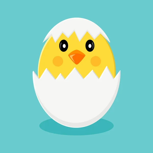 卵の殻でかわいいひよこ ベクトル図 — ストックベクタ