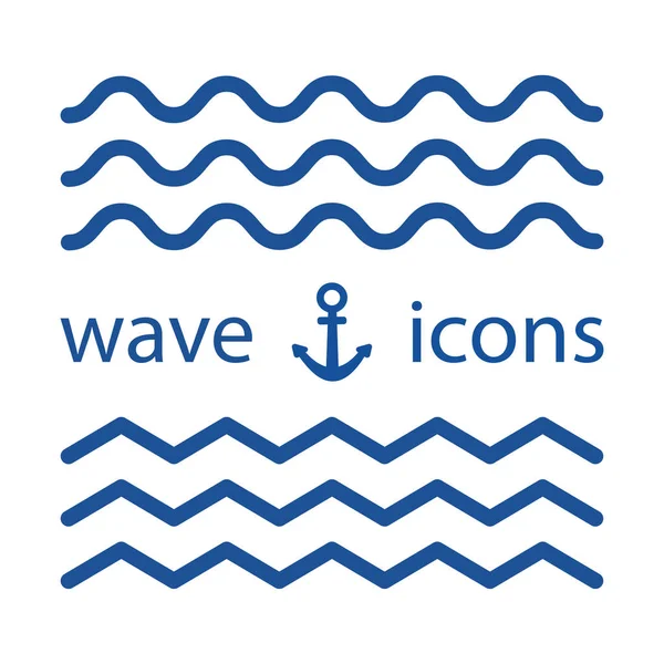 Wave Icons Vector Illustration — Stock Vector