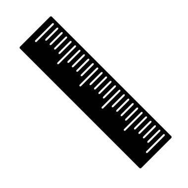 Siyah cetvel simgesi. Vektör çizim