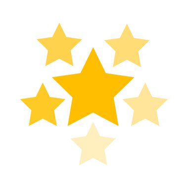 Sarı yıldız izole beyaz arka plan ayarlayın. Vektör çizim