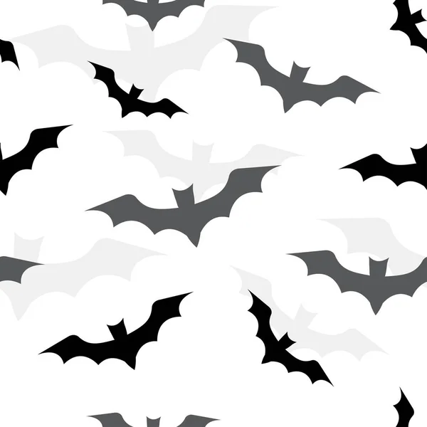 Seamless Mönster Med Fladdermöss För Halloween Vektorillustration — Stock vektor