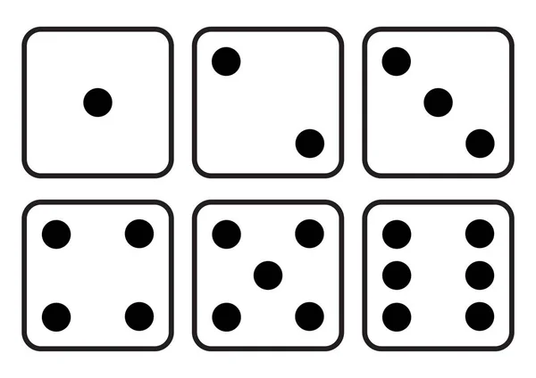 Zar simgesi. Craps. Altı zar ayarlayın. Vektör çizim