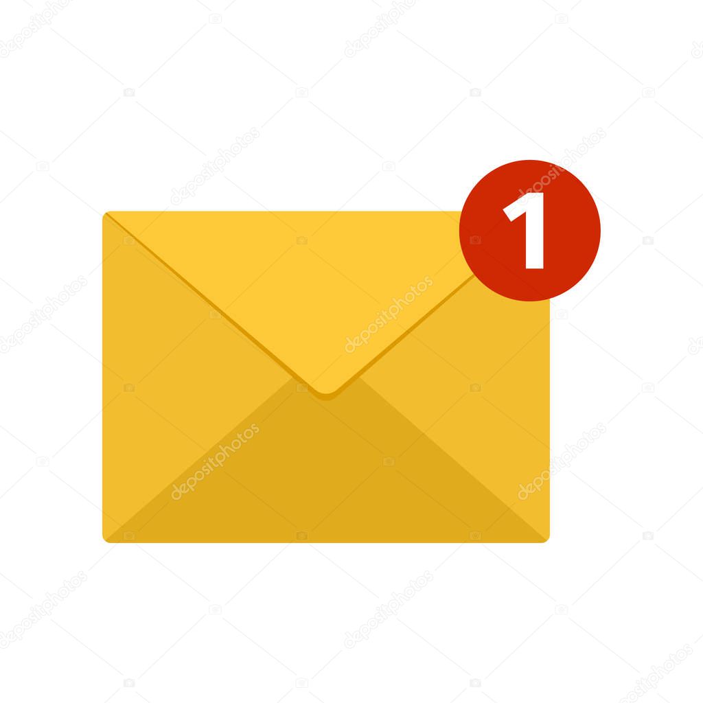 Mail icon. Incoming new email message. Vector illustration