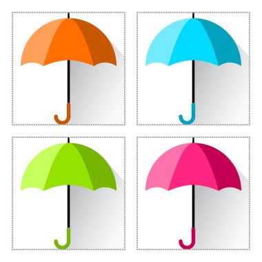 renkli şemsiyeler kümesi. vektör çizim