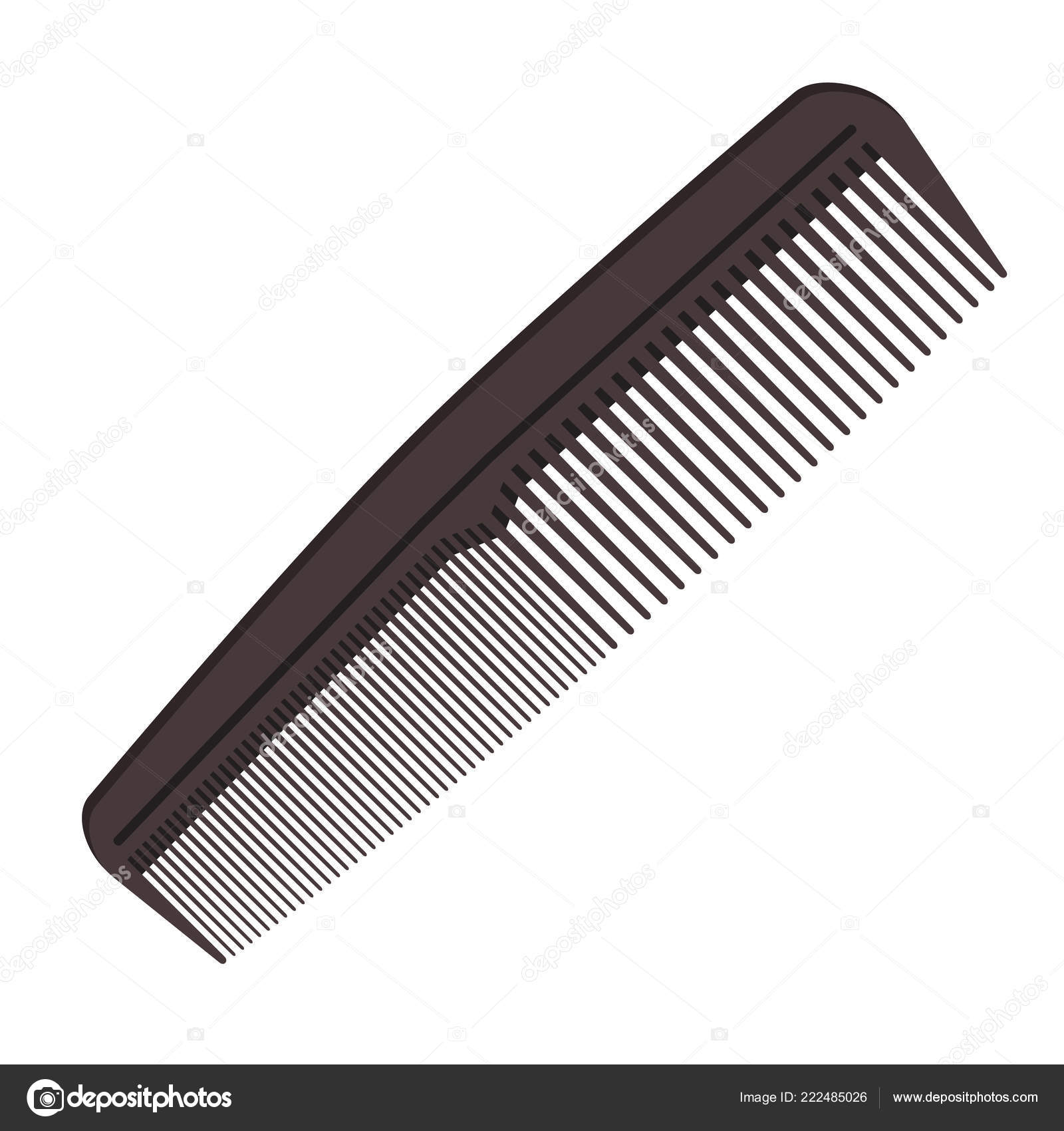Dark Gray Hair Comb Icon Isolated White Background Vector