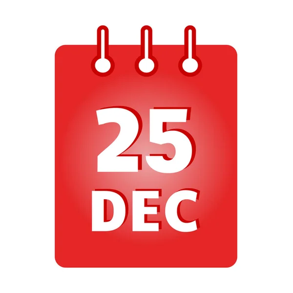 Dezember Kalenderwoche Farbiges Symbol Weihnachten Vektorillustration — Stockvektor