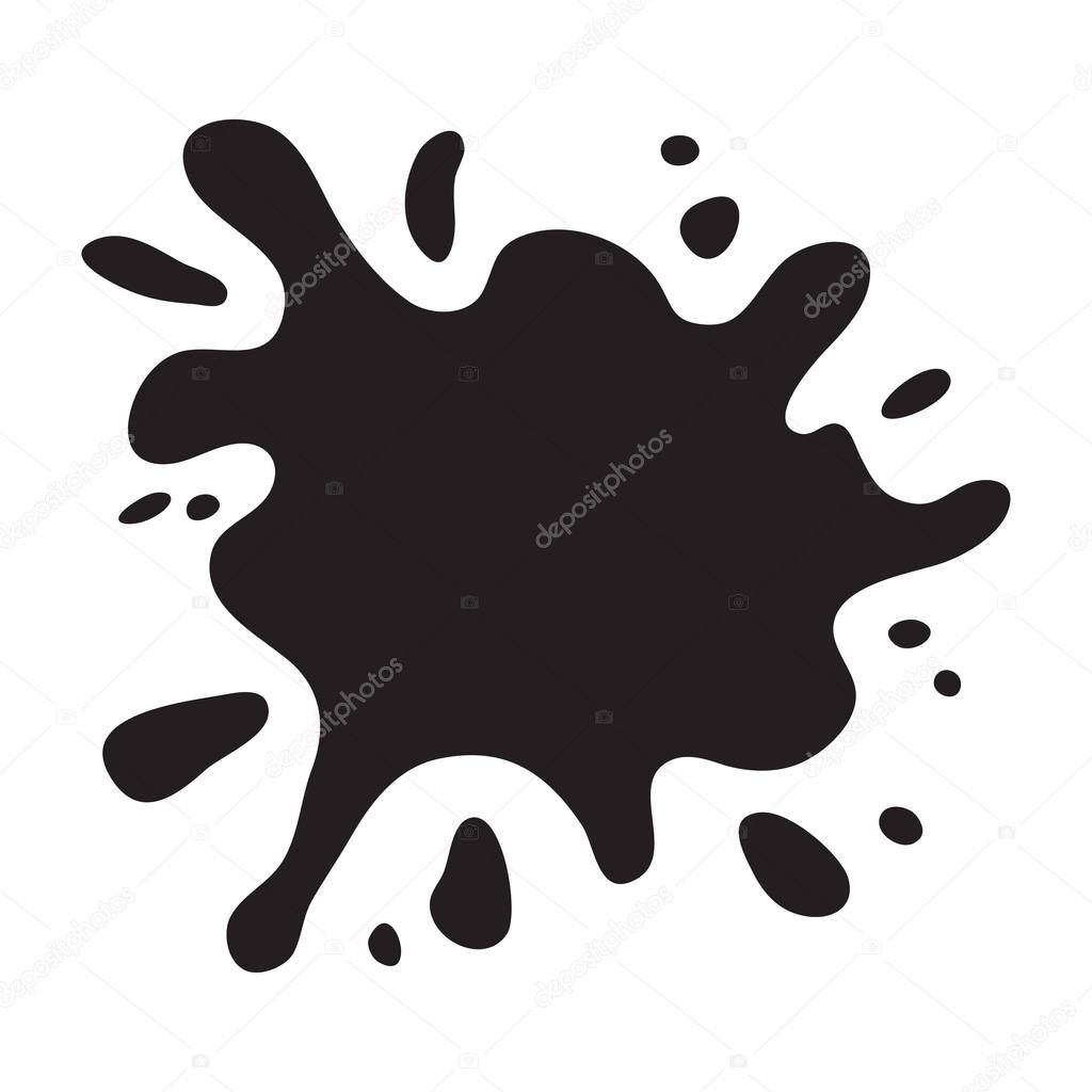 Black splash isolated on white background. Vector illustration