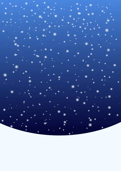 Night sky with falling snow. Winter background. Vector illustration — Stock Vector