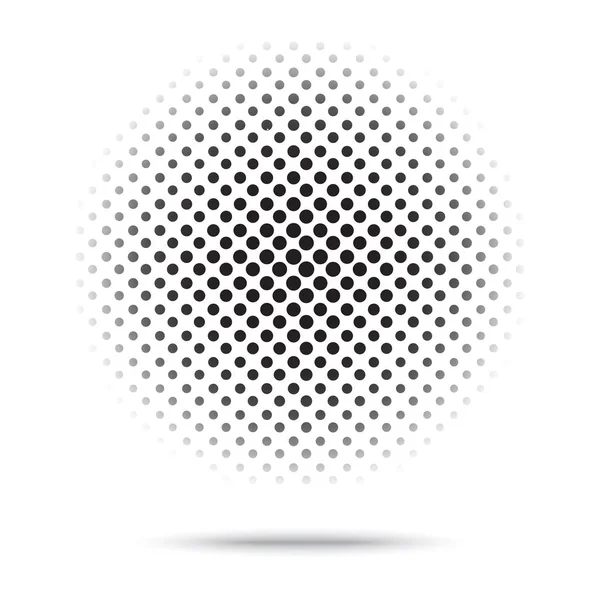 Полутоновый круглый абстрактный фон с точками. Векторная иллюстрация — стоковый вектор