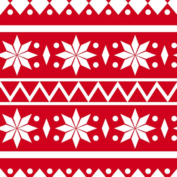 ホリデイ 伝統的なエスニック幾何学的シームレス パターン 赤と白の色です ベクトル図 — ストックベクタ