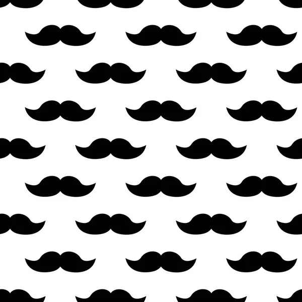 Seamless Pattern Black Mustaches White Background Vector Illustration — Stock Vector