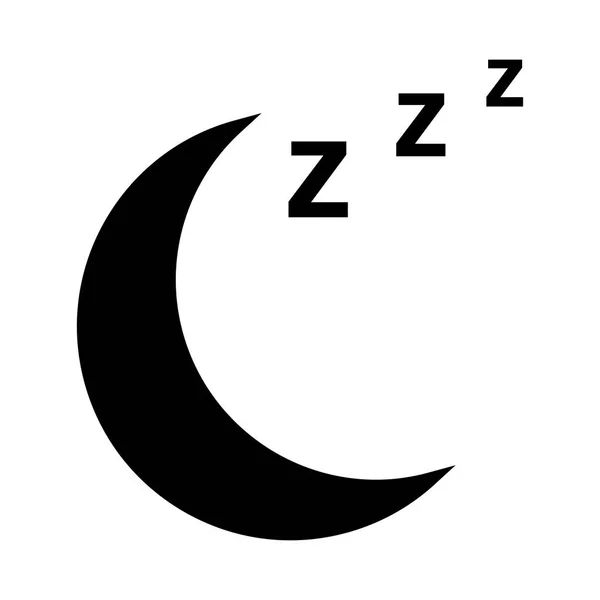 Icono de luna negra, símbolo del sueño. Ilustración vectorial — Archivo Imágenes Vectoriales