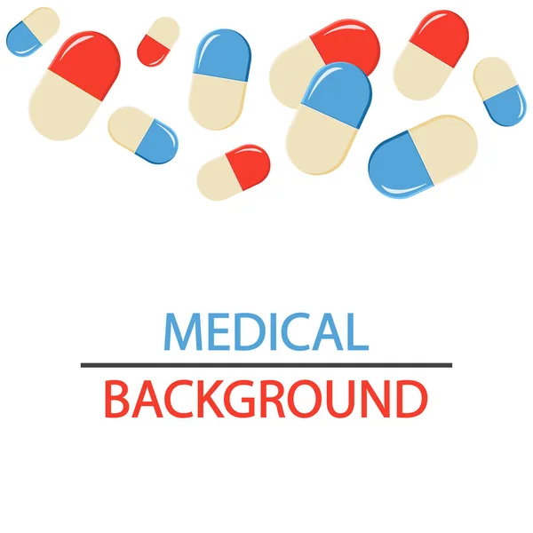 Medical Background Falling Red Blue Pills Vector Illustration — Stock Vector