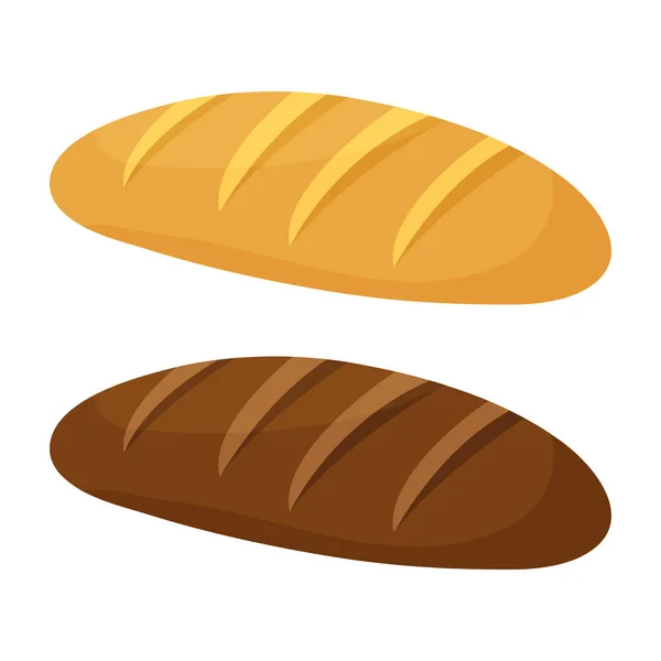 Chléb Pšeničný Žitný Chléb Vektorové Ilustrace — Stockový vektor
