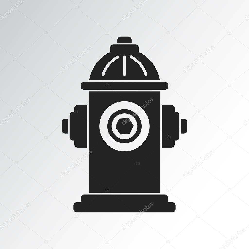 Black fire hydrant icon. Vector illustration