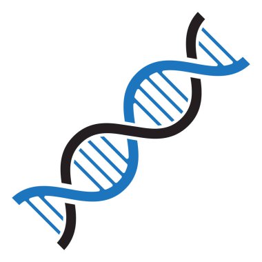 DNA simgesi. Siyah ve mavi renkler. Vektör çizim