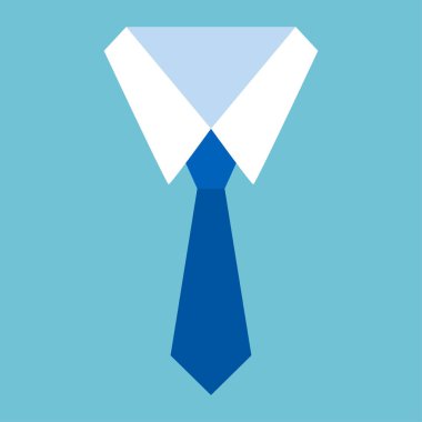 Gömlek ve kravat simgesi. Resmi takım ofisi. Vektör çizim