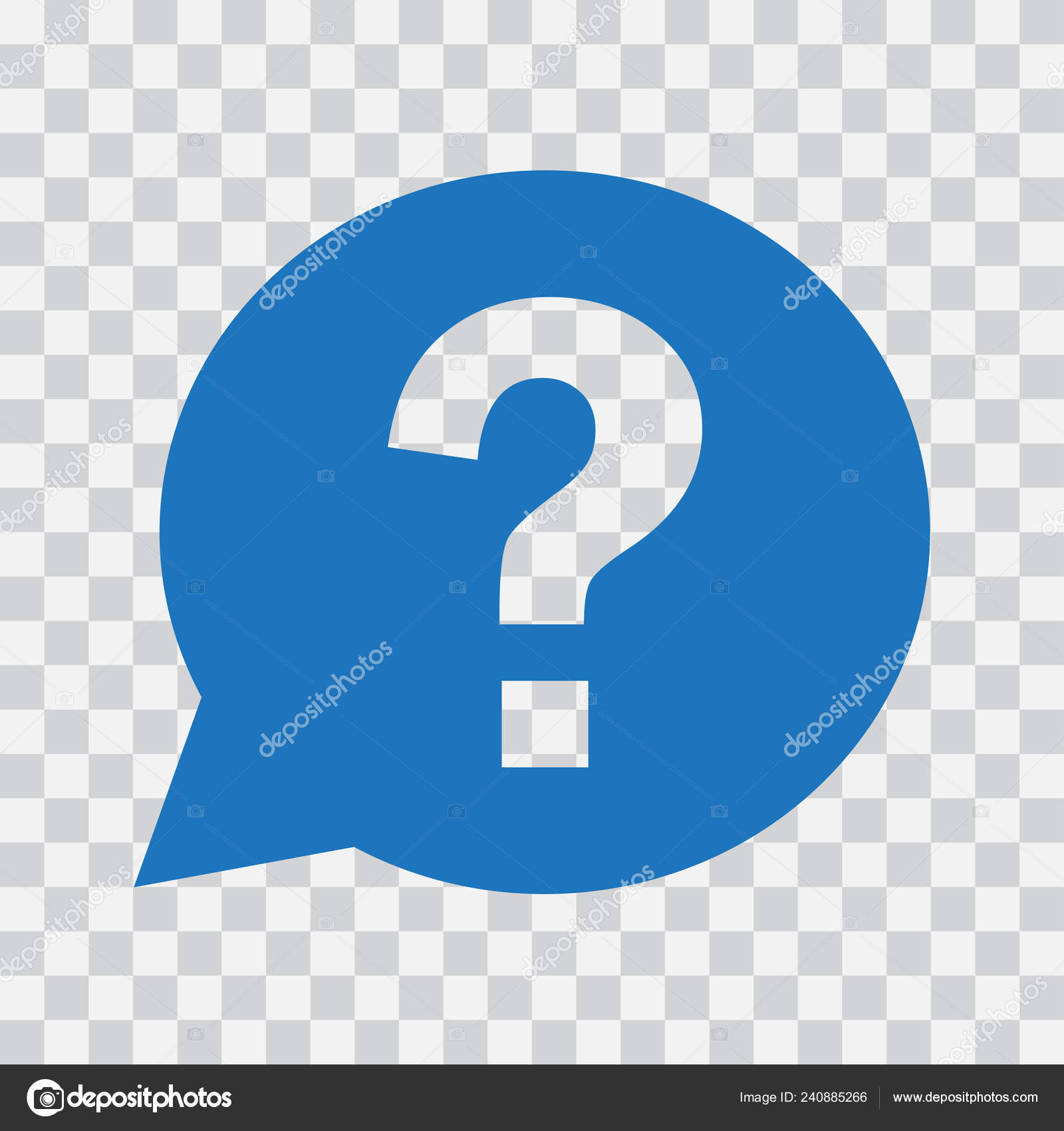 Question Mark Sign Blue Speech Balloon Help Icon Transparent Background
