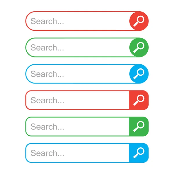 Набор Строк Поиска Шаблон Поиска Интернете Поле Поиска Интернете Красный — стоковый вектор