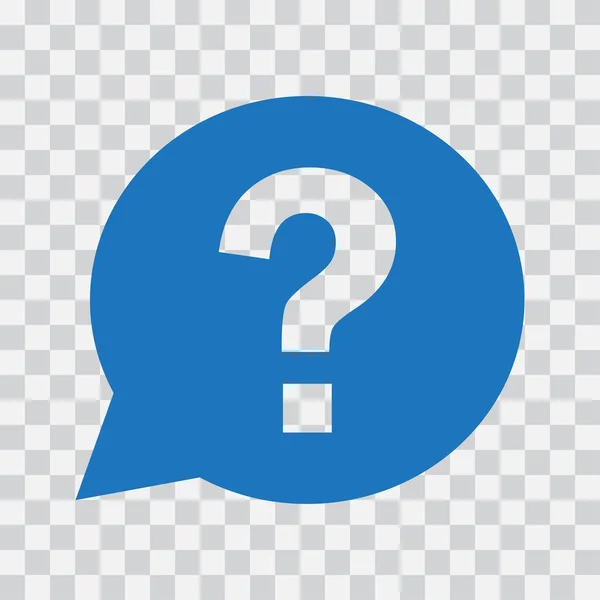 Question Mark Sign Blue Speech Balloon Help Icon Transparent Background — Stock Vector