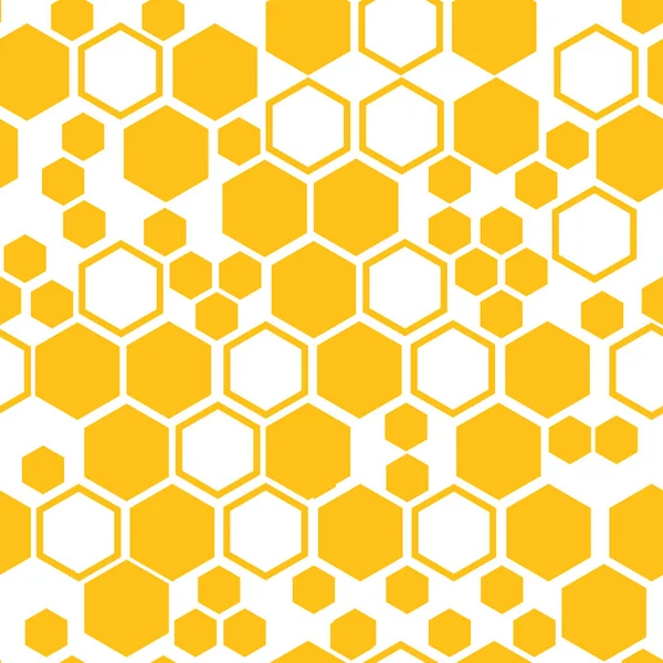 Geometric Seamless Pattern Yellow Honeycomb Vector Illustration — Stock Vector