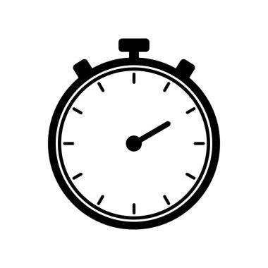 Siyah Zamanlayıcı simgesi. Vektör çizim