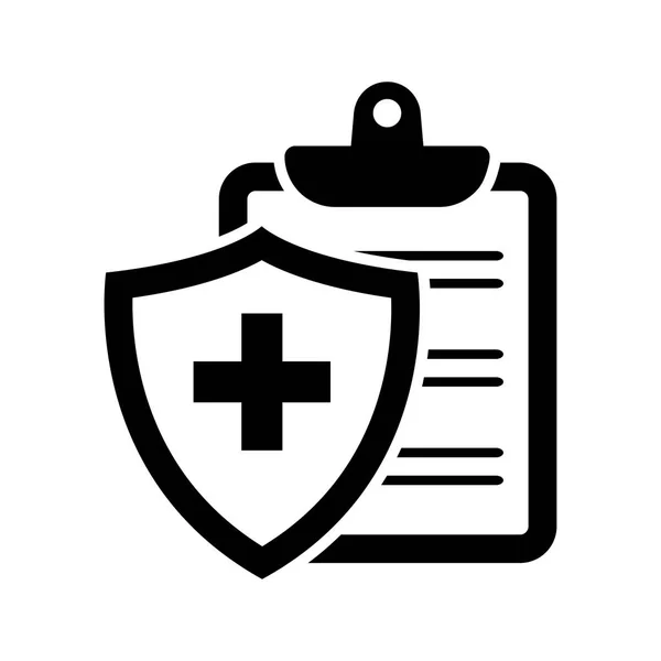 Black Medical Insurance Icon Vector Illustration — Stock Vector