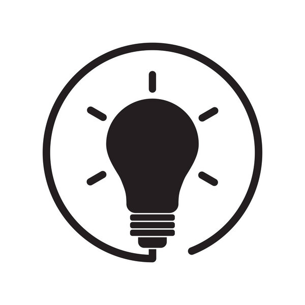 Black lightbulb icon. Vector illustration